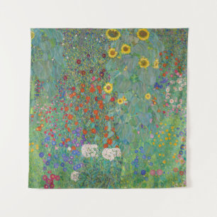 Gustav Klimt - Landgarten mit Sonnenblumen Wandteppich