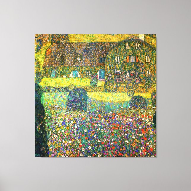 Gustav Klimt: Landhaus am Attersee Leinwanddruck (Vorderseite)