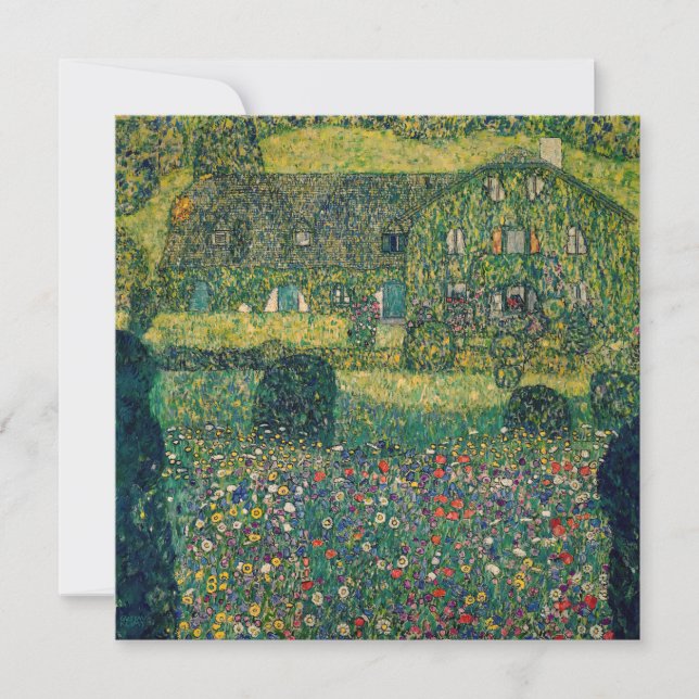 Gustav Klimt - Landhaus vom Attersee Einladung (Vorderseite)