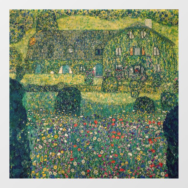 Gustav Klimt - Landhaus vom Attersee Fensteraufkleber (Blatt)