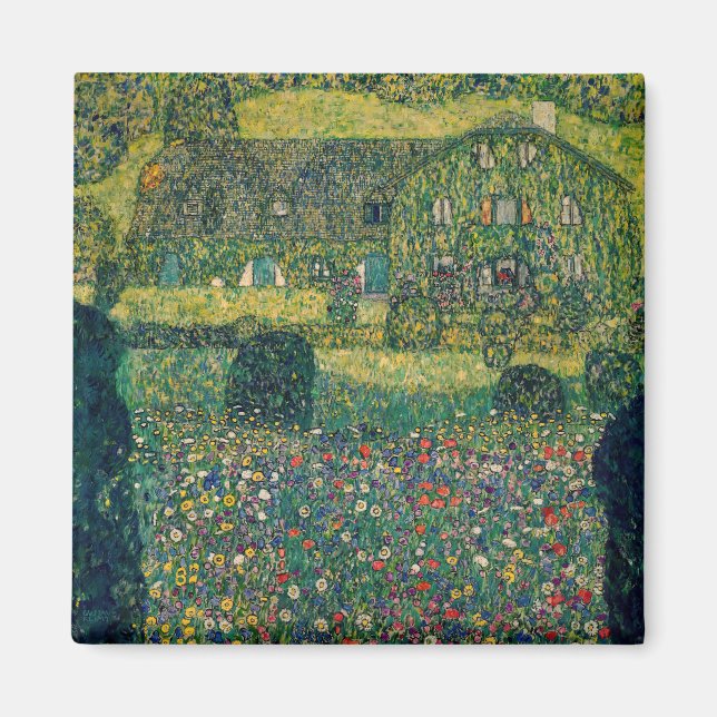 Gustav Klimt - Landhaus vom Attersee Magnet (Vorne)