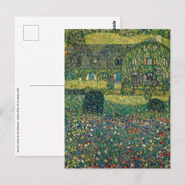Gustav Klimt - Landhaus vom Attersee Postkarte (Vorne/Hinten)