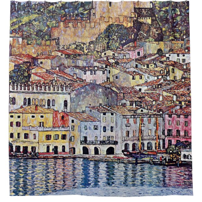 Gustav Klimt - Malcesine am Gardasee Italien Duschvorhang (Vorderseite)