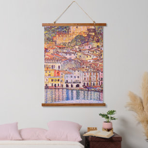 Gustav Klimt . Malcesine am Gardasee Wandteppich Mit Holzrahmen