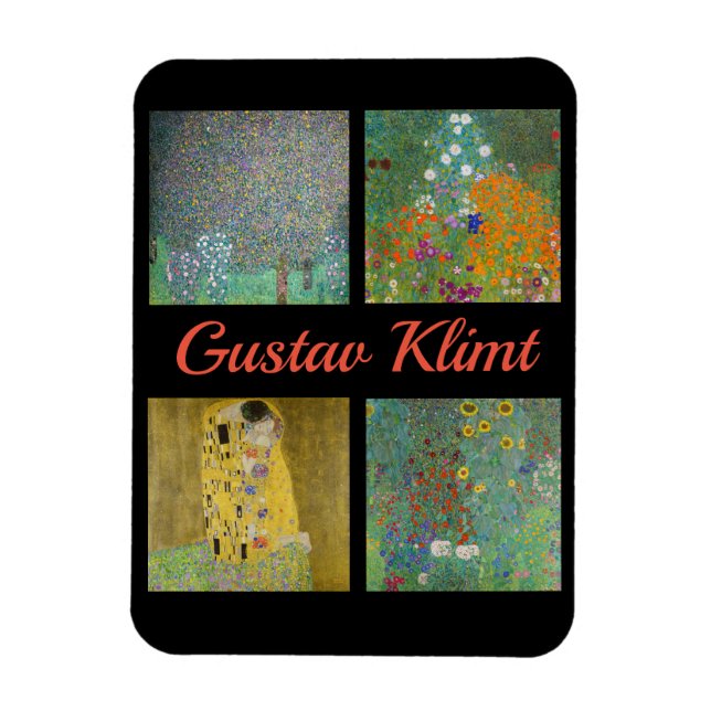Gustav Klimt Masterpiece Patchwork Magnet (Vertikal)