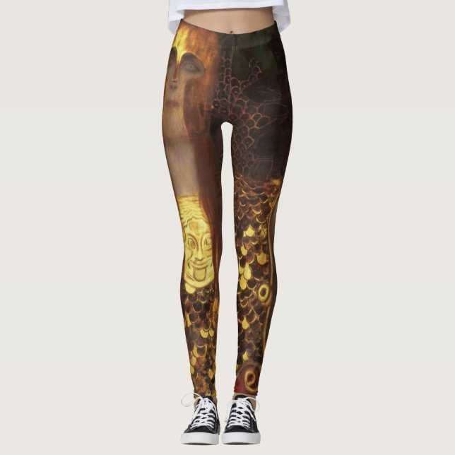 Gustav Klimt - Minerva oder Pallas Athena Leggings (Vorderseite)