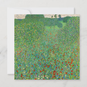 Gustav Klimt - Mohnfeld Einladung