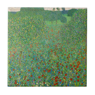 Gustav Klimt - Mohnfeld Fliese