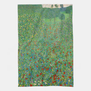 Gustav Klimt - Mohnfeld Geschirrtuch