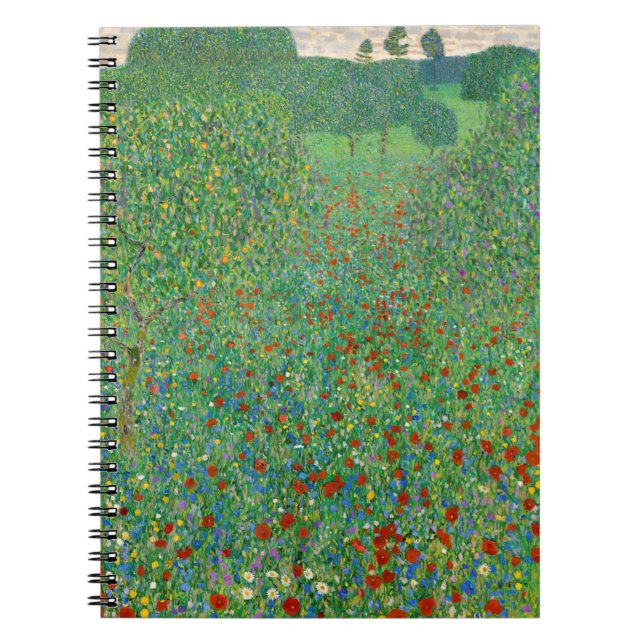 Gustav Klimt - Mohnfeld Notizblock (Vorderseite)
