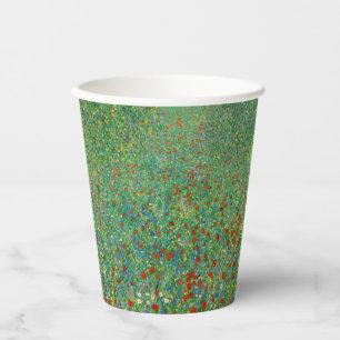 Gustav Klimt - Mohnfeld Pappbecher