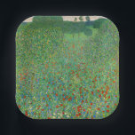 Gustav Klimt - Mohnfeld Pappteller<br><div class="desc">Mohnfeld / Poppiesfeld - Gustav Klimt,  Öl auf Leinwand,  1907</div>