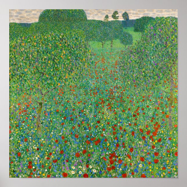 Gustav Klimt - Mohnfeld Poster (Vorne)