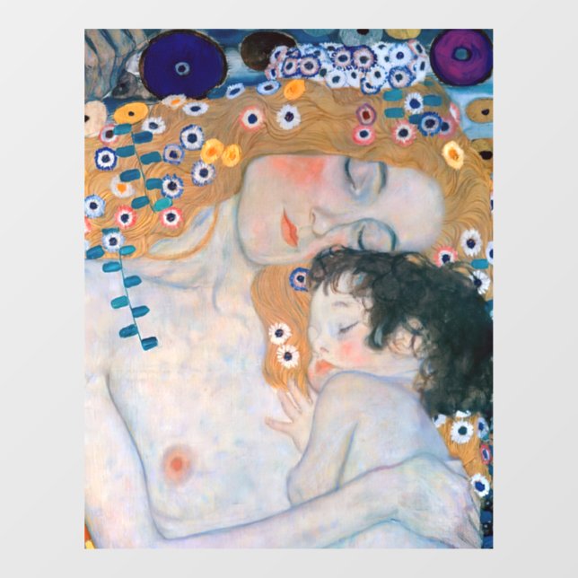 Gustav Klimt - Mutter und Kind Fensteraufkleber (Blatt)