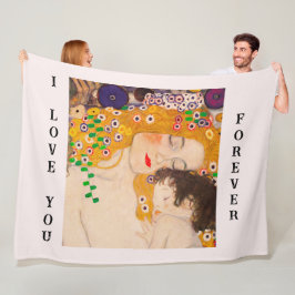 Gustav Klimt - Mutter und Kind Fleecedecke