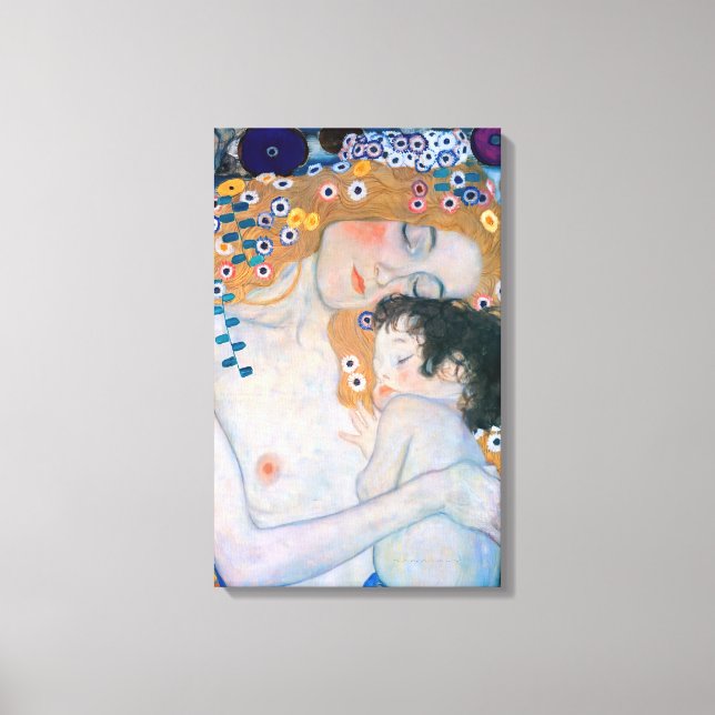 Gustav Klimt - Mutter und Kind Leinwanddruck (Vorderseite)