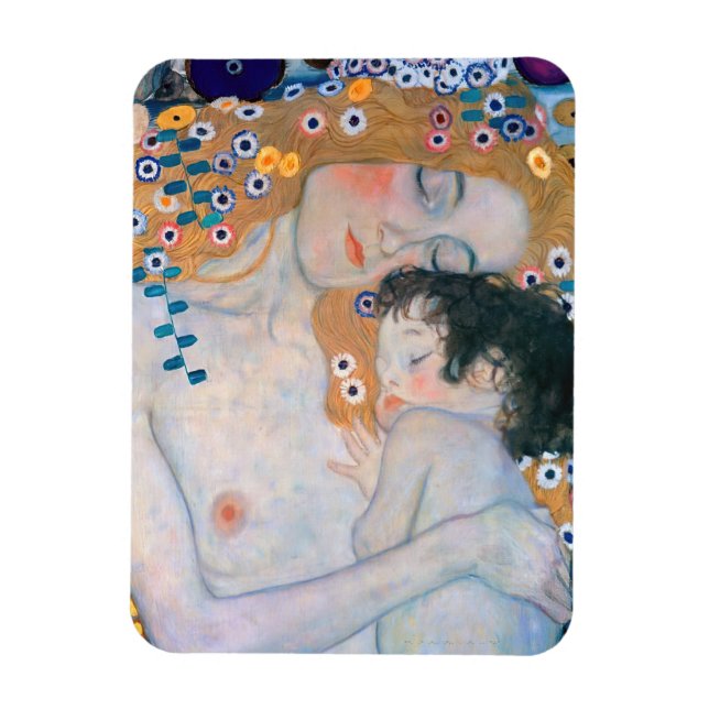 Gustav Klimt - Mutter und Kind Magnet (Vertikal)