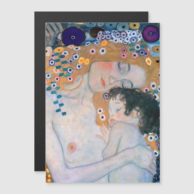 Gustav Klimt - Mutter und Kind-Magnetkarte Magnetkarte (Vorne/Hinten)