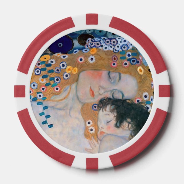 Gustav Klimt - Mutter und Kind Pokerchips (Vorderseite)