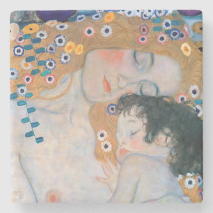 Gustav Klimt - Mutter und Kind Steinuntersetzer