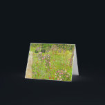 Gustav Klimt Orchard mit Rose Einladung<br><div class="desc">Karte mit dem Ölgemälde von Gustav Klimt mit Rose (1911). Auch Obstgarten mit Rosen genannt,  ist ein lebendiger und grüner Obstgarten schön dargestellt. Rosa Rosen und andere lila und rote Blume reihen sich in den Obstgarten ein. Ein wunderbares Geschenk für Jugendliche und österreichische Kunstfans!</div>