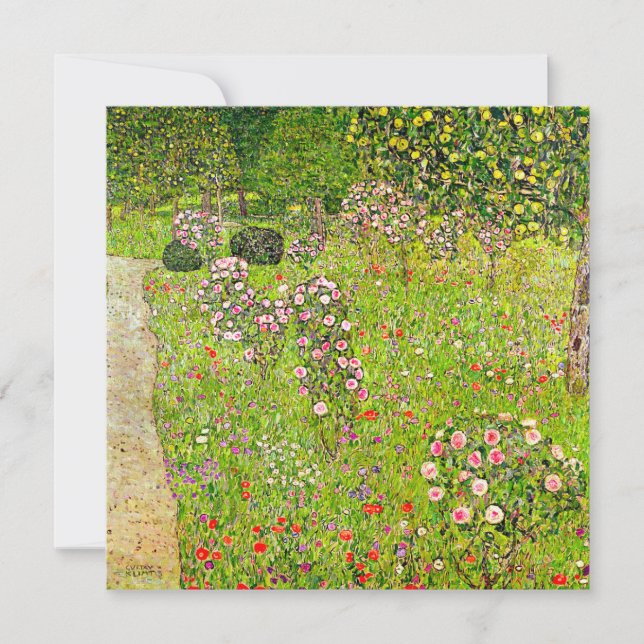 Gustav Klimt Orchard mit Rose Einladung (Vorderseite)