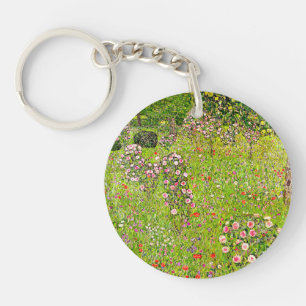 Gustav Klimt Orchard mit Rose Schlüsselanhänger
