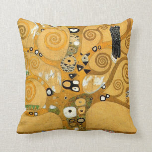 Gustav Klimt Owl in einem Baum Kissen