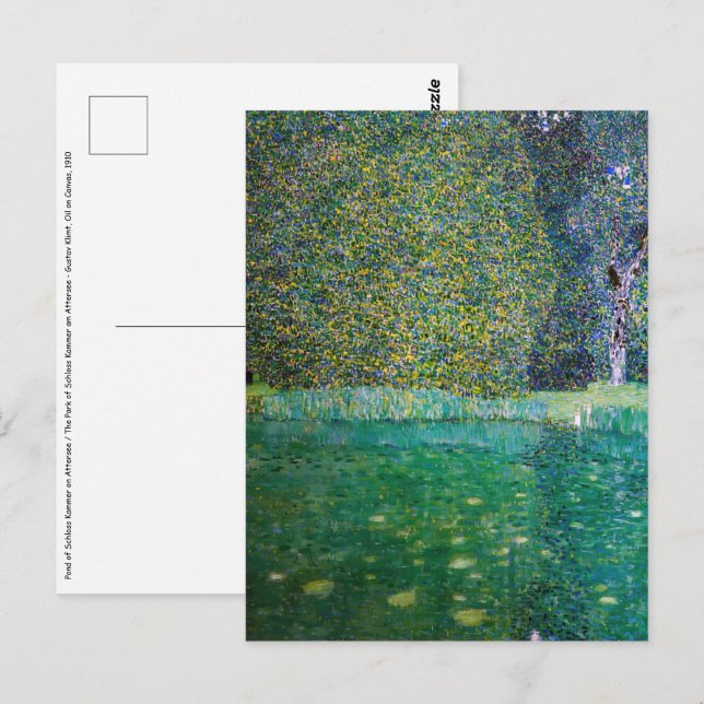 Gustav Klimt - Park Schloss Kammer am Attersee Postkarte (Vorne/Hinten)