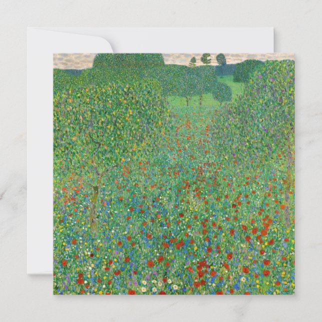 Gustav Klimt - Poppy Field Dankeskarte (Vorderseite)