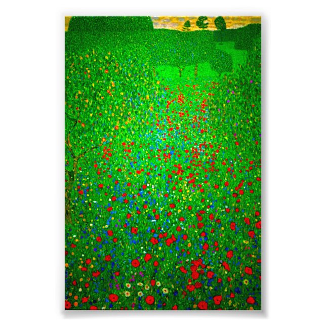 Gustav Klimt Poppy Field Fotodruck (Vorne)