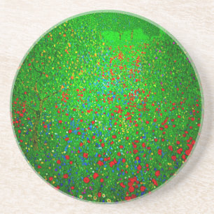 Gustav Klimt Poppy Field Getränkeuntersetzer