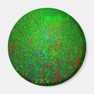 Gustav Klimt Poppy Field Magnet