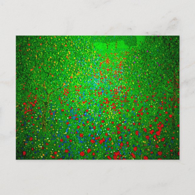 Gustav Klimt Poppy Field Postkarte (Vorderseite)
