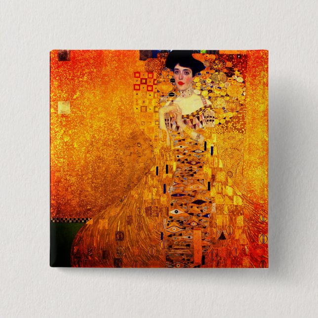 Gustav Klimt Portrait von Adele Bloch Bauer Button (Vorderseite)
