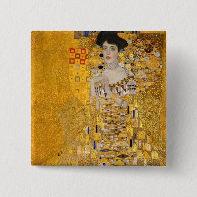 Gustav Klimt - Portrait von Adele Bloch-Bauer I Button (Vorderseite)