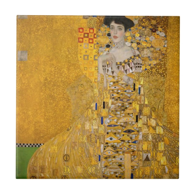 Gustav Klimt - Portrait von Adele Bloch-Bauer I Fliese (Vorderseite)