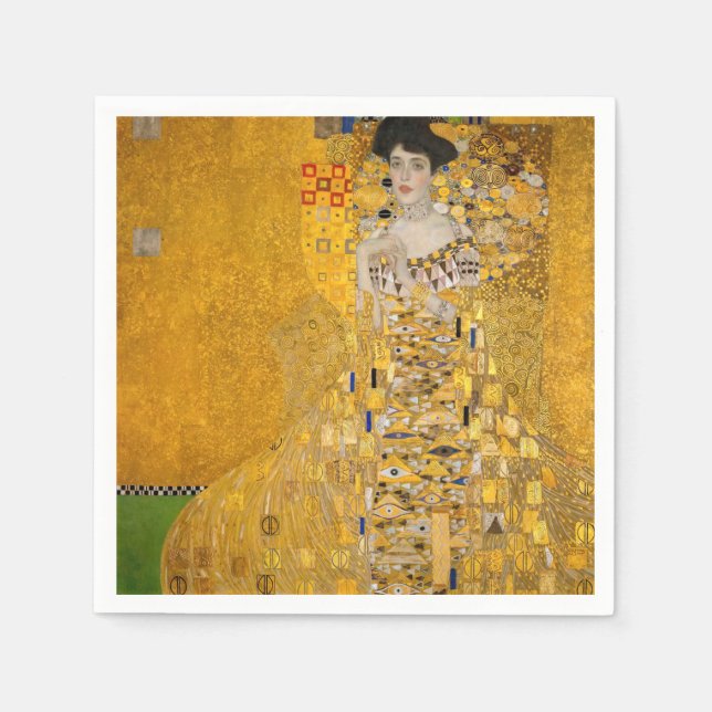Gustav Klimt - Portrait von Adele Bloch-Bauer I Serviette (Vorderseite)