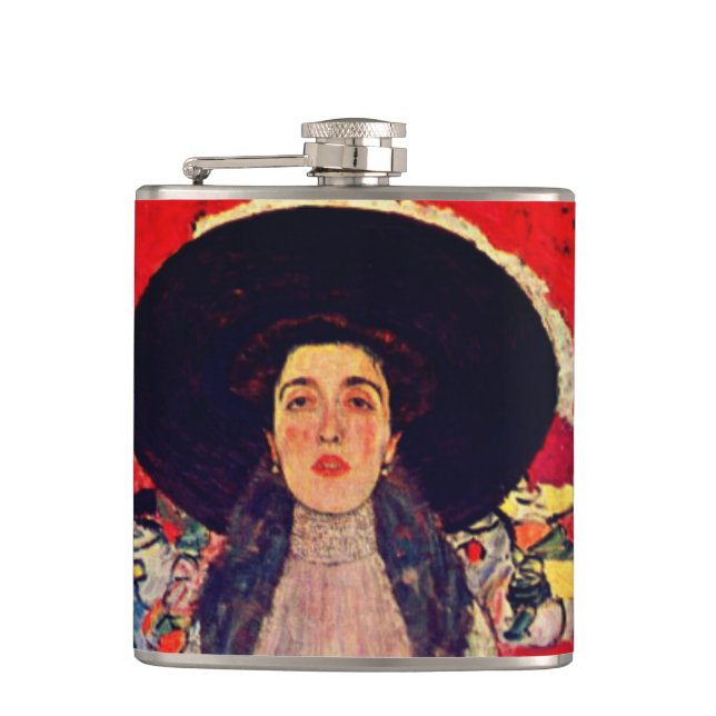 Gustav Klimt Portrait von Adele Bloch-Bauer II Flachmann (Vorderseite)