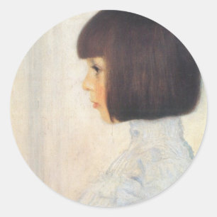 Gustav Klimt Portrait von Helene Klimt Runder Aufkleber