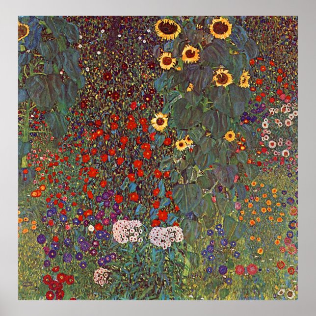 Gustav Klimt Poster ~ Blumengarten (Vorne)