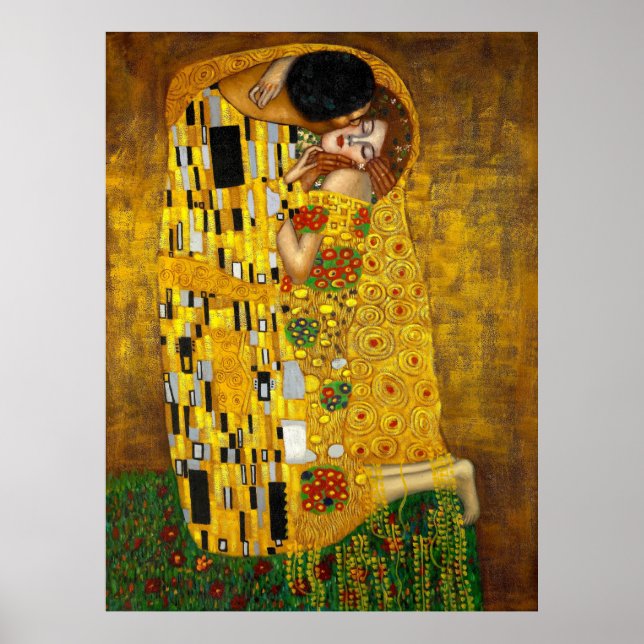 Gustav Klimt Poster - der Kuss (Vorne)