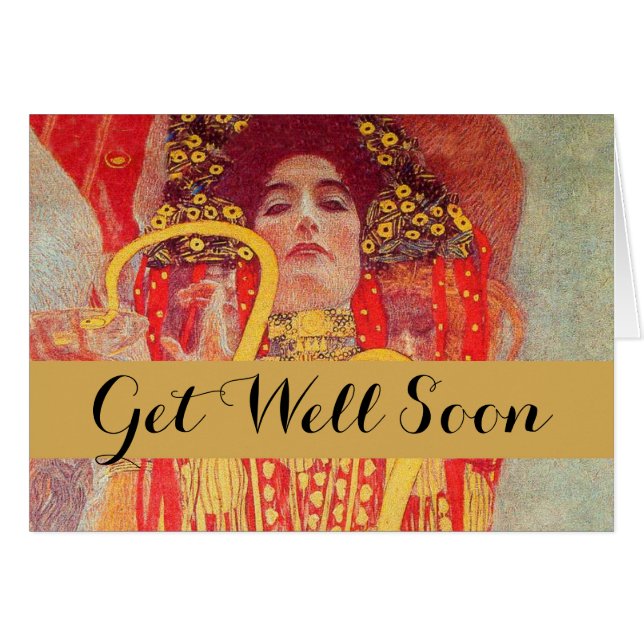 Gustav Klimt Red Woman Gold Schlangen Malerei (Vorderseite (Horizontal))