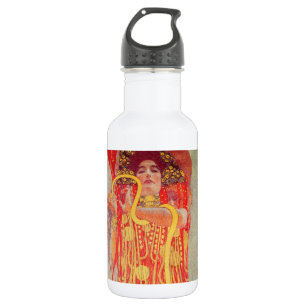 Gustav Klimt Red Woman Gold Schlangen Malerei Edelstahlflasche