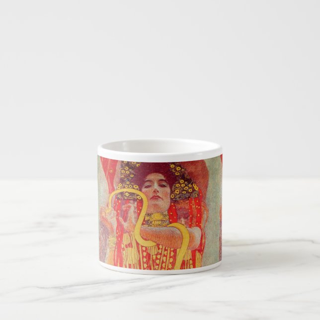 Gustav Klimt Red Woman Gold Schlangen Malerei Espressotasse (Vorderseite)