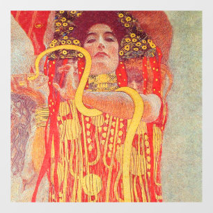 Gustav Klimt Red Woman Gold Schlangen Malerei Fensteraufkleber