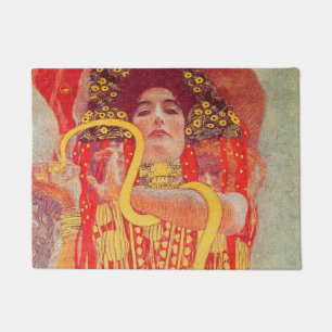 Gustav Klimt Red Woman Gold Schlangen Malerei Fußmatte