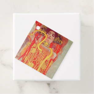 Gustav Klimt Red Woman Gold Schlangen Malerei Geschenkanhänger