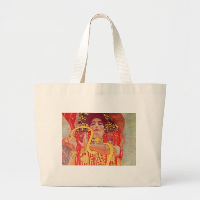Gustav Klimt Red Woman Gold Schlangen Malerei Jumbo Stoffbeutel (Vorne)