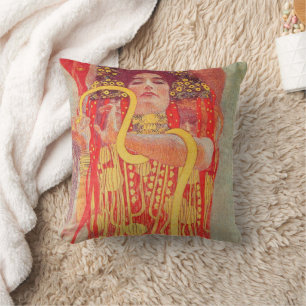 Gustav Klimt Red Woman Gold Schlangen Malerei Kissen